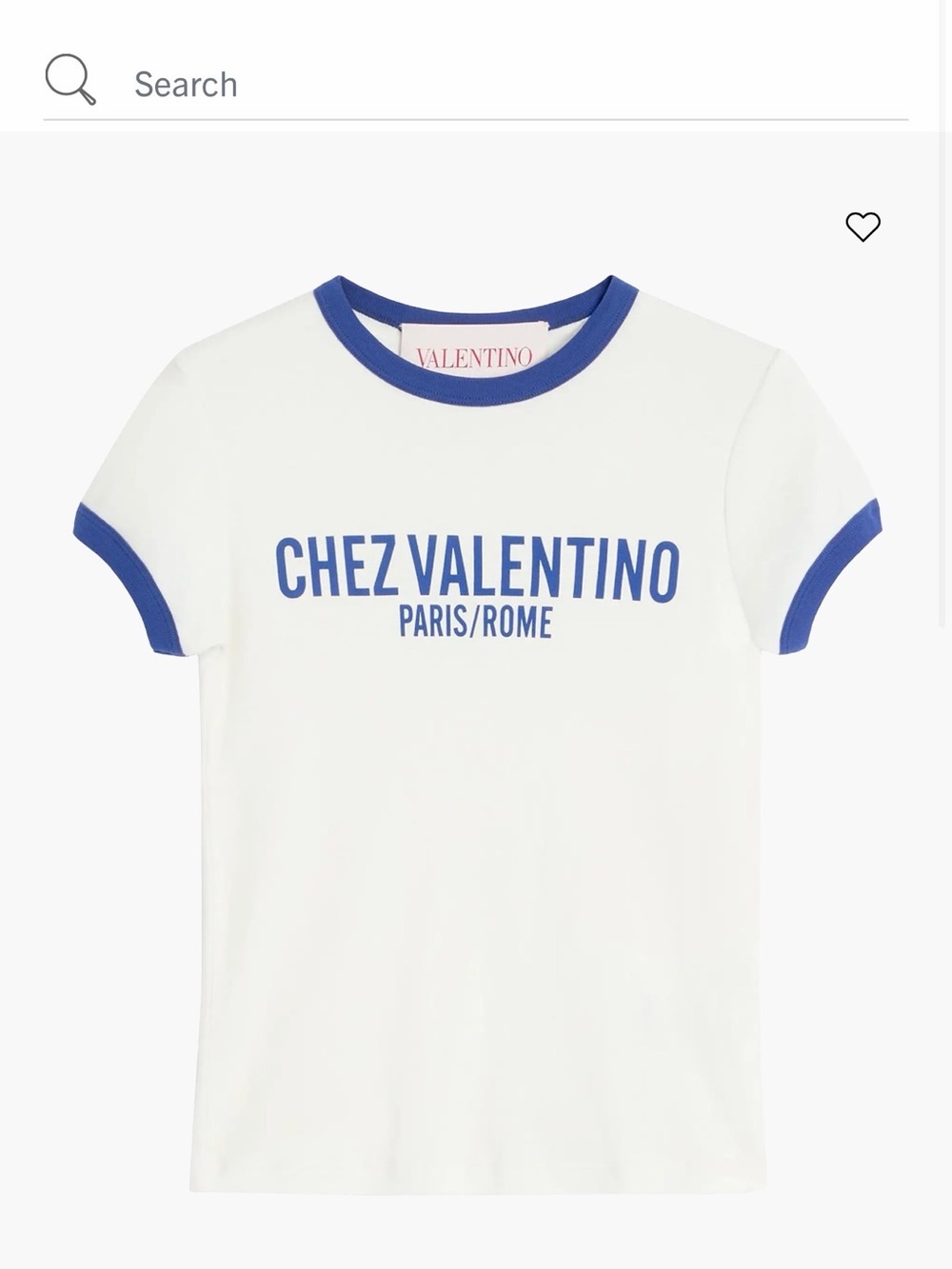 Valentino 'Chez Valentino' White & Blue Ringer Tee NWT